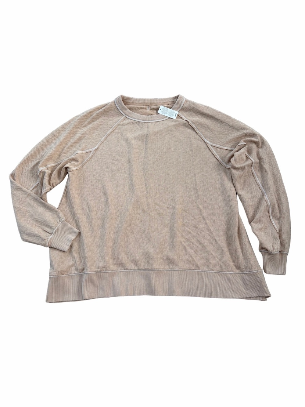 Aerie NWT Women’s Size Small East West Crew Sweatshirt in Koko Brown Tan